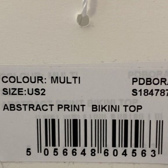 Public Desire Abstract Print Blue & Orange Halter Bikini Top Dolls Kill ASOS - Picture 2 of 5